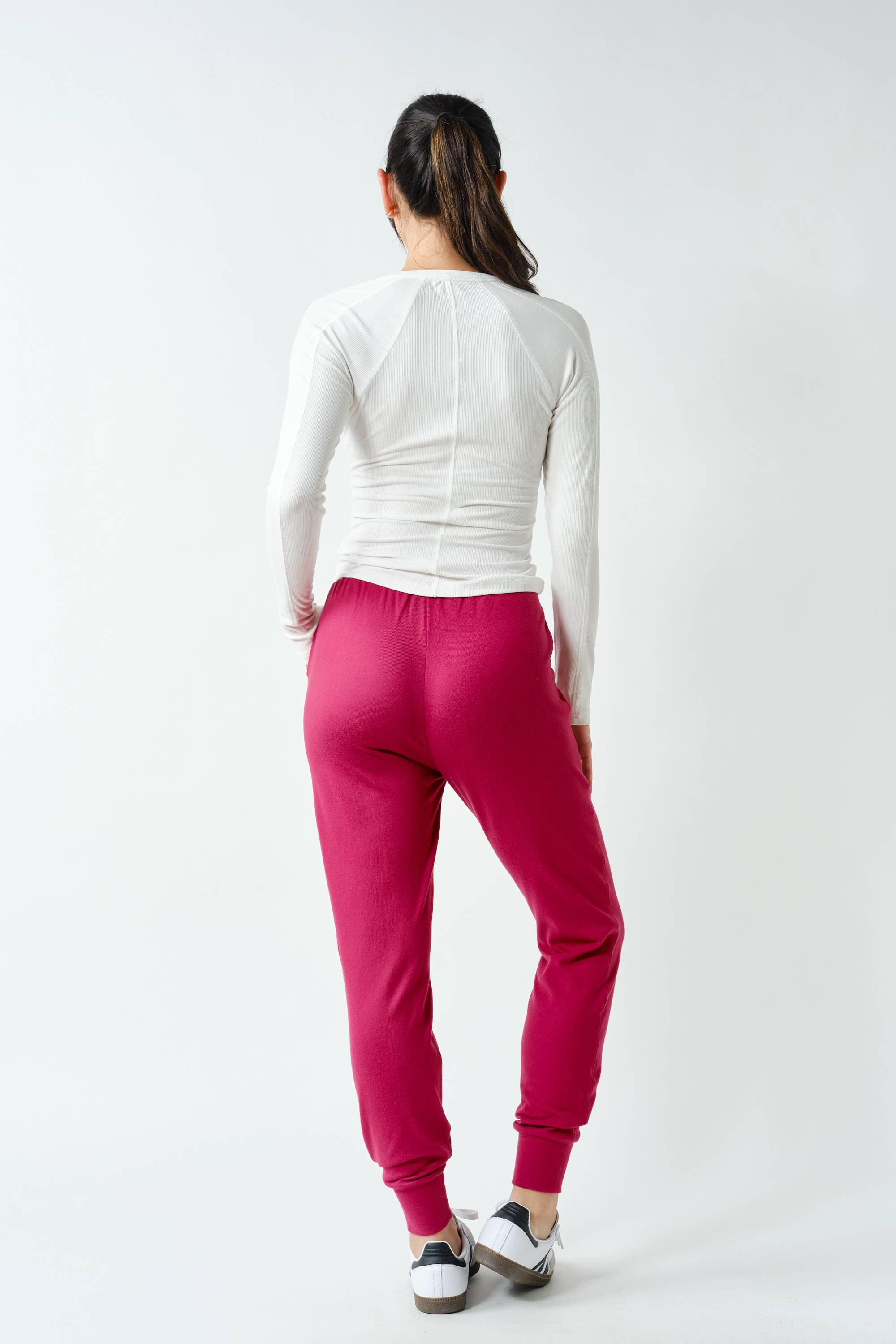 Essential Long-Sleeved Micro-Ribbed Henley Top: NATURAL