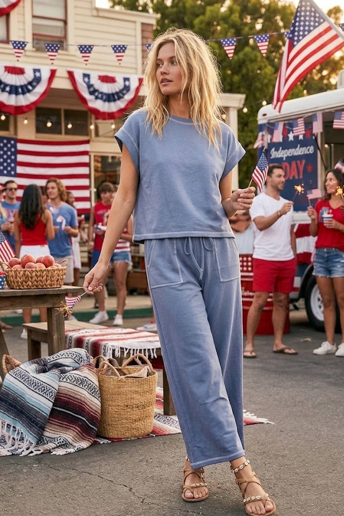 Scuba Contrast Stitch Lounge Set