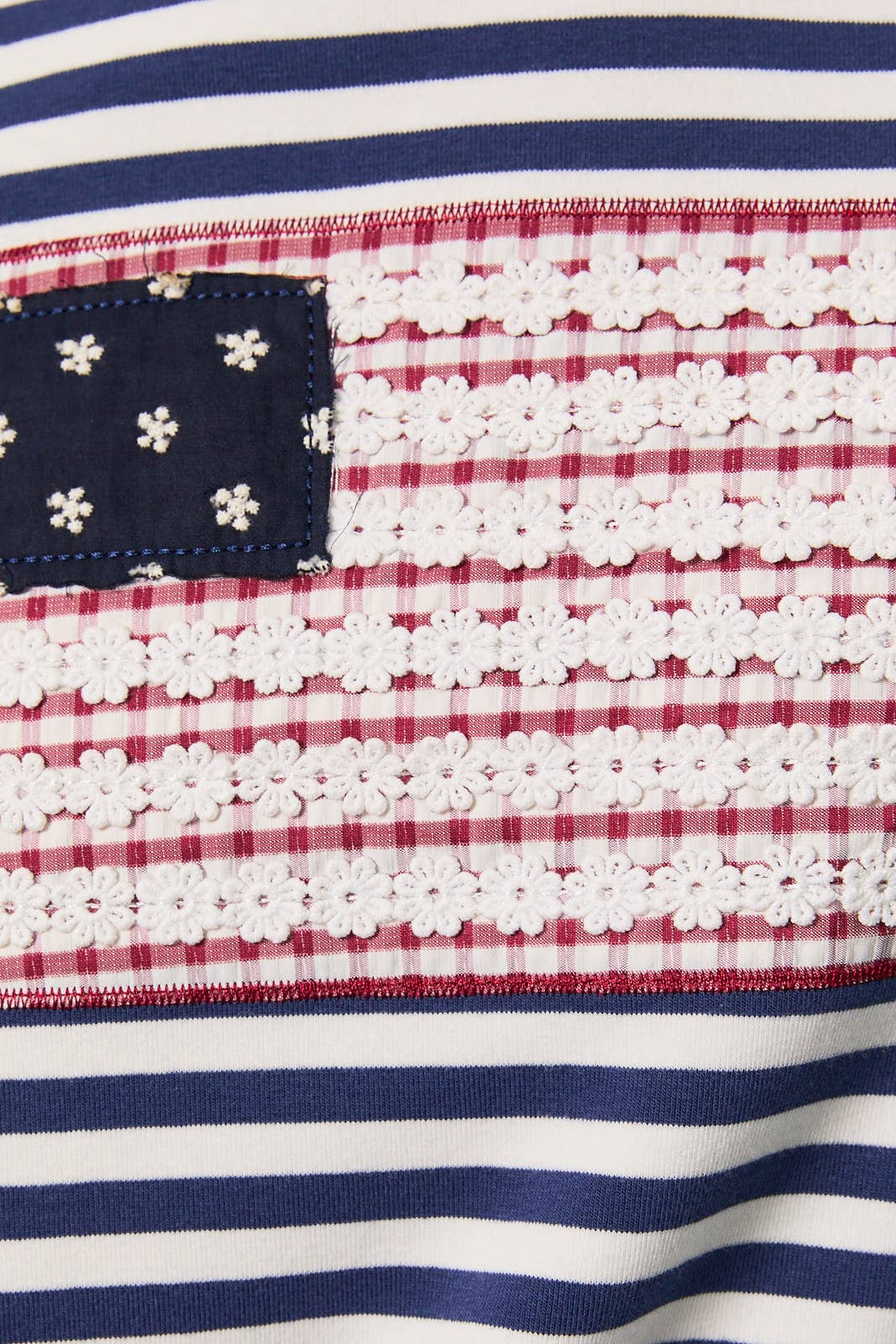 STRIPE MOCK NECK SWEATSHIRTS WITH "USA": NAVY-WHITE STRIPE / XS