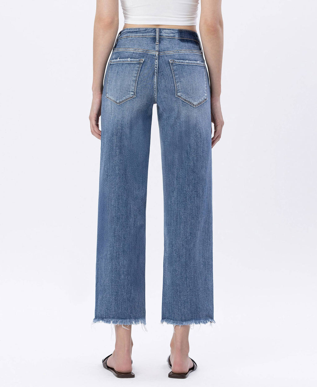 HIGH RISE SLIM WIDE JEANS