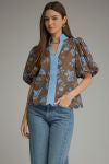 Floral ruffle top